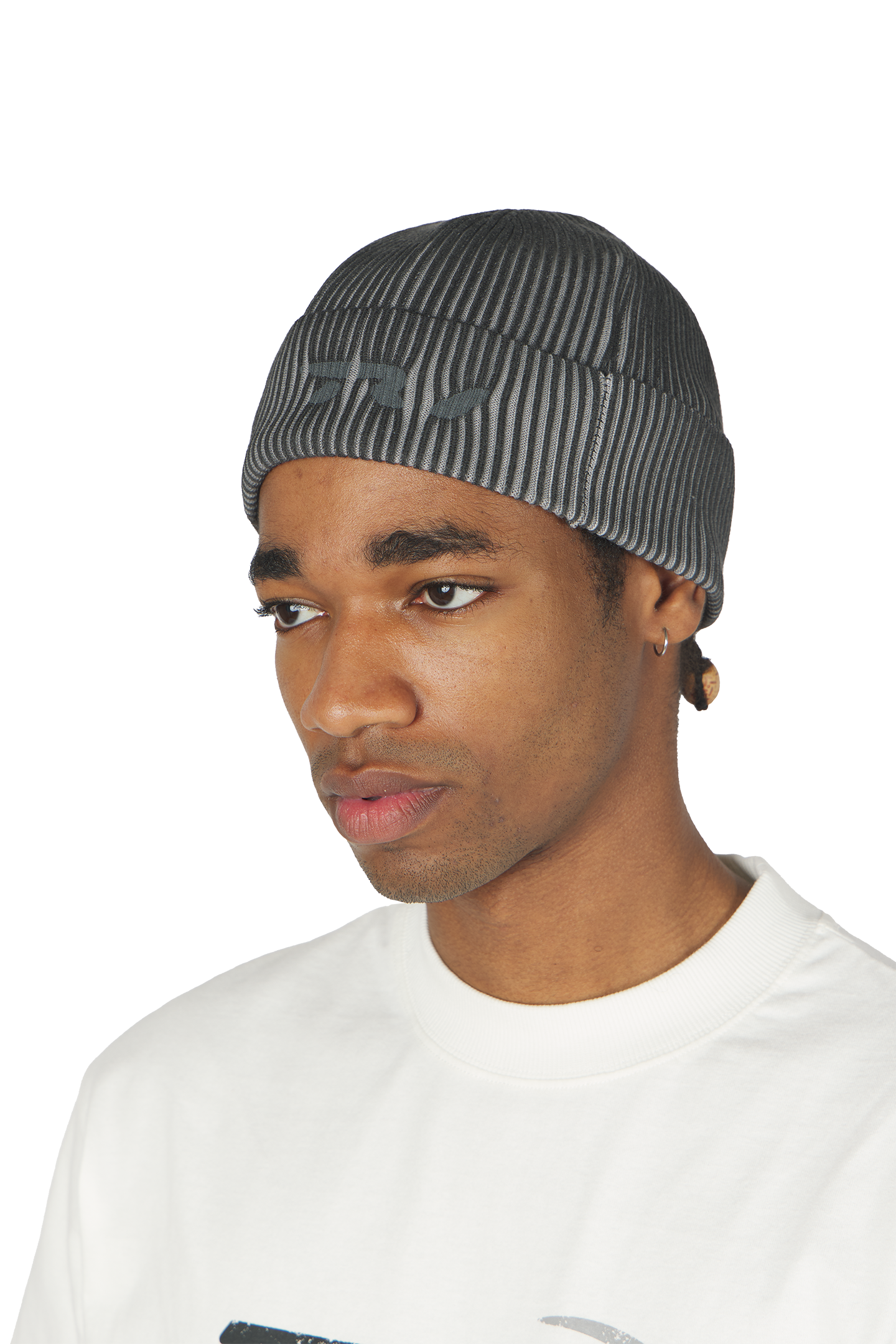 Black Logo Knit Beanie