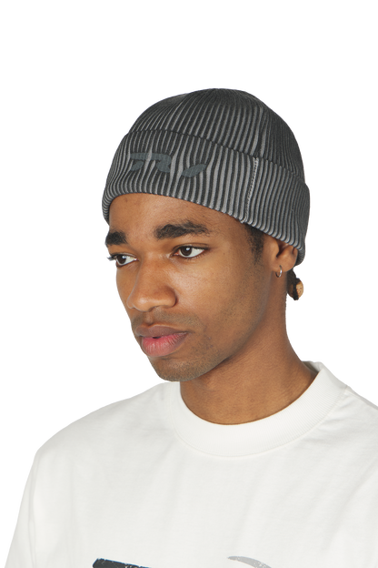 Black Logo Knit Beanie