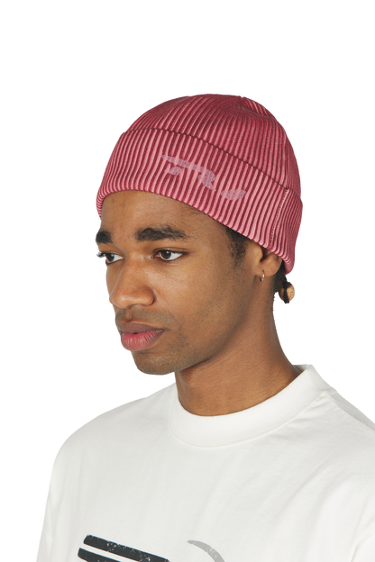 Red Logo Knit Beanie