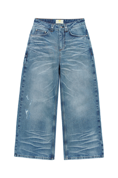 Blue Whisker Denim Jeans