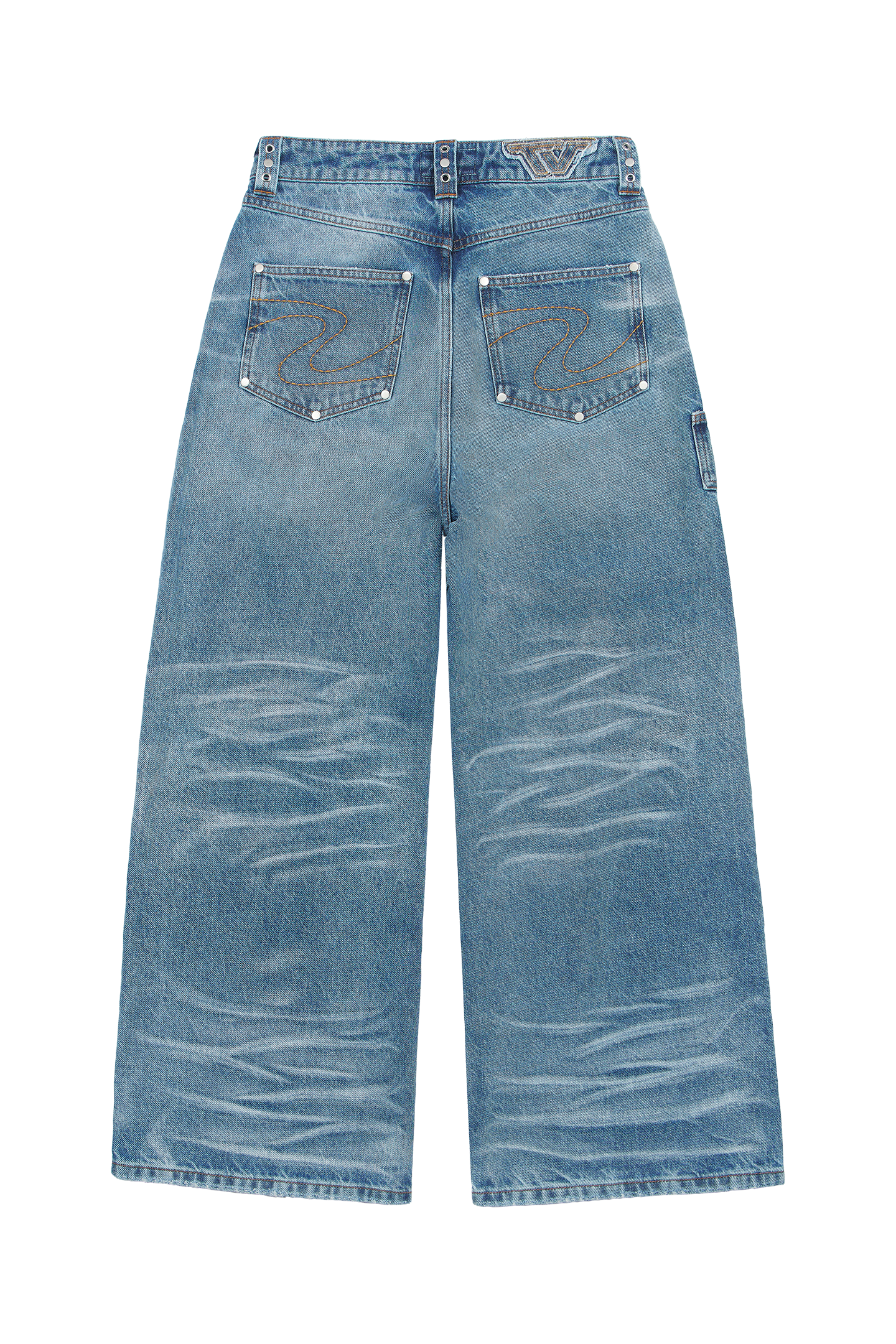 Blue Whisker Denim Jeans