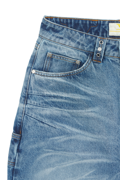 Blue Whisker Denim Jeans