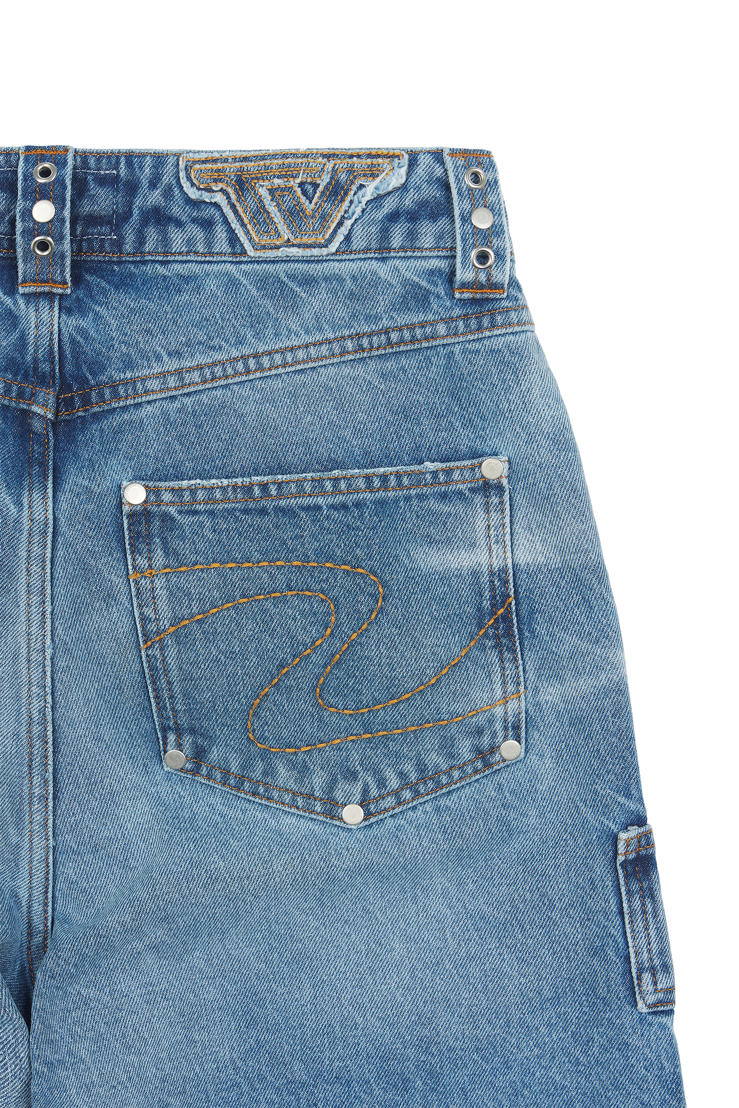 Blue Whisker Denim Jeans