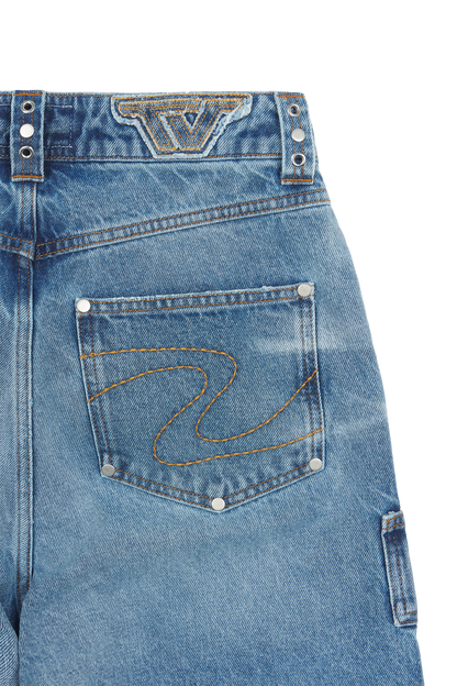 Blue Whisker Denim Jeans