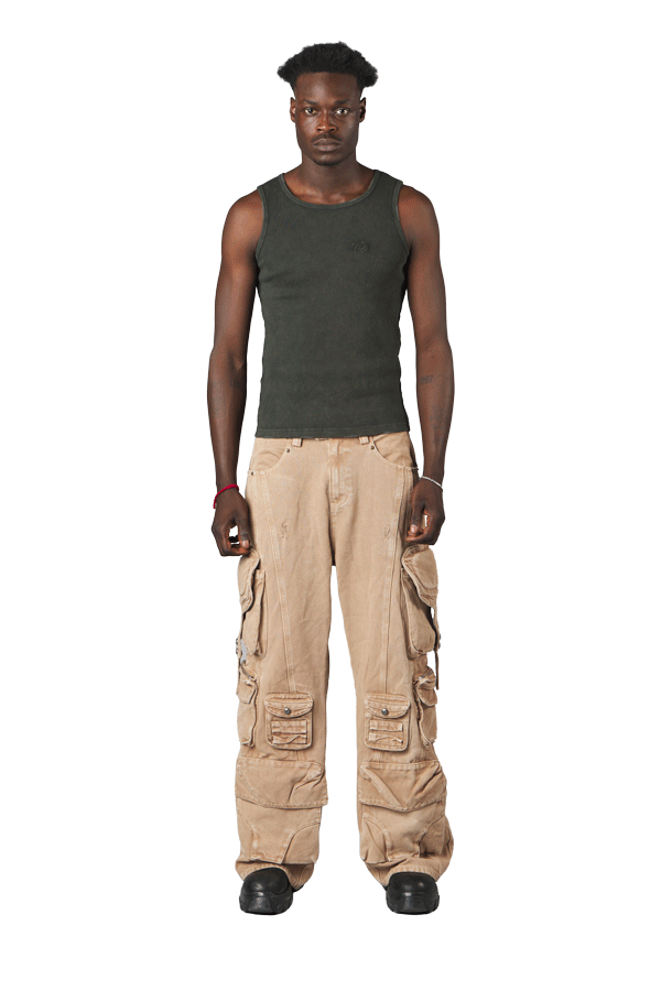 Olive "Echoes" Tank Top