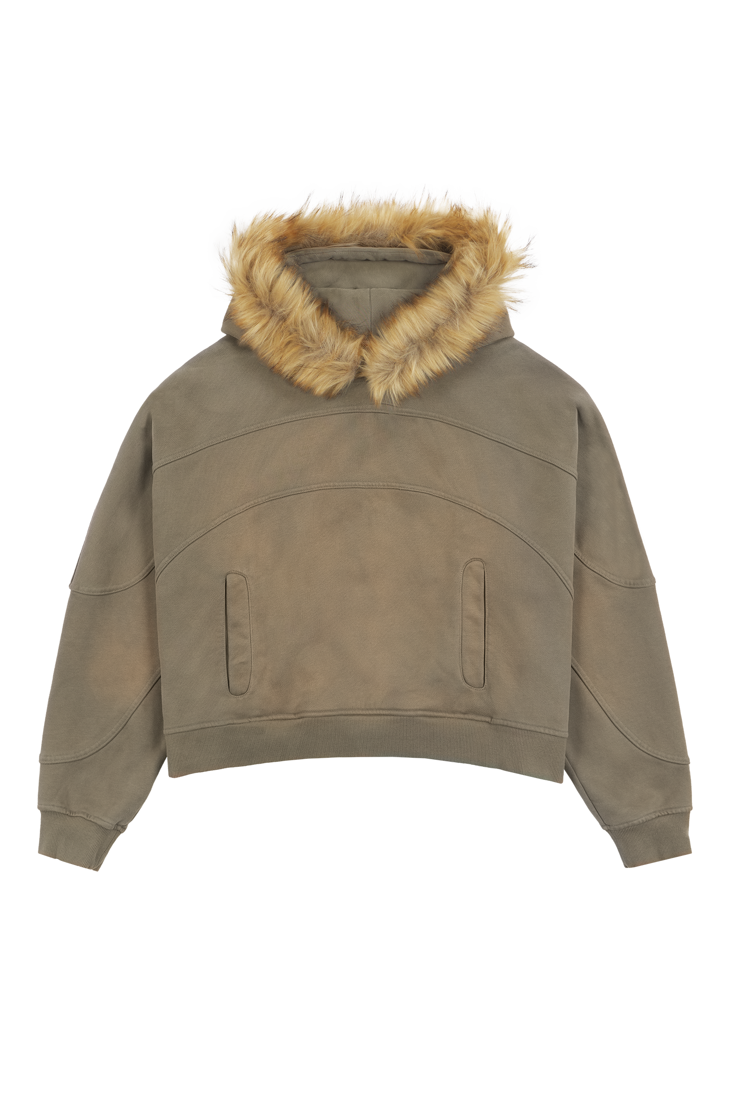 Olive Fur Hoodie