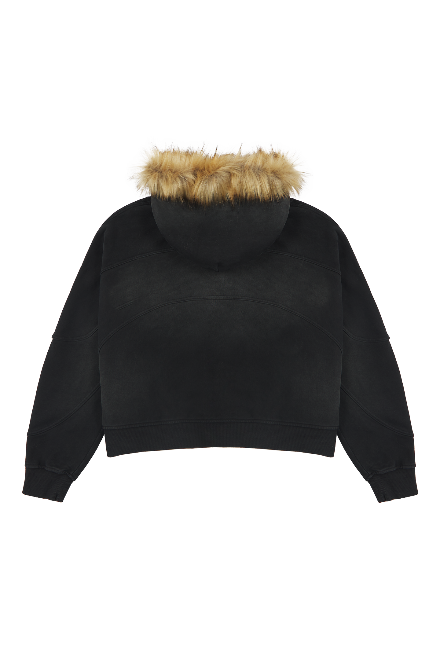 Black Fur Zip-Hoodie