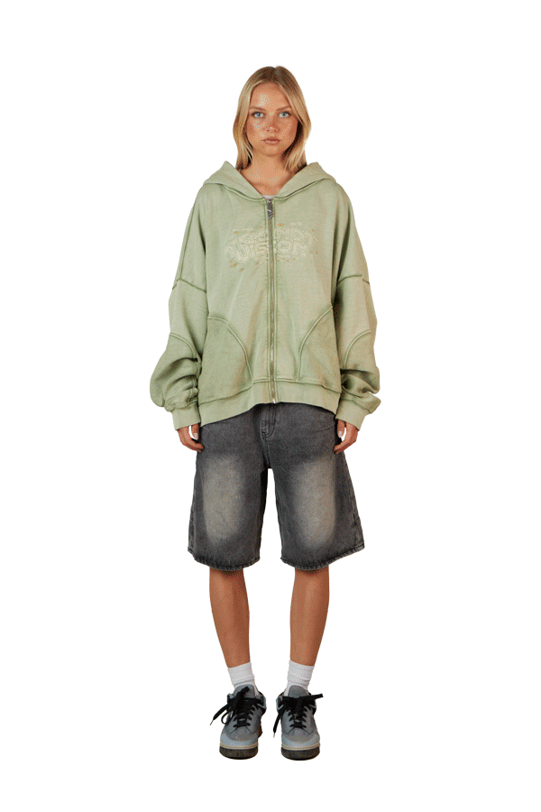 Green Zip Hoodie Trendt Vision