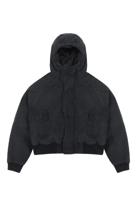 Black Mecha Puffer Jacket