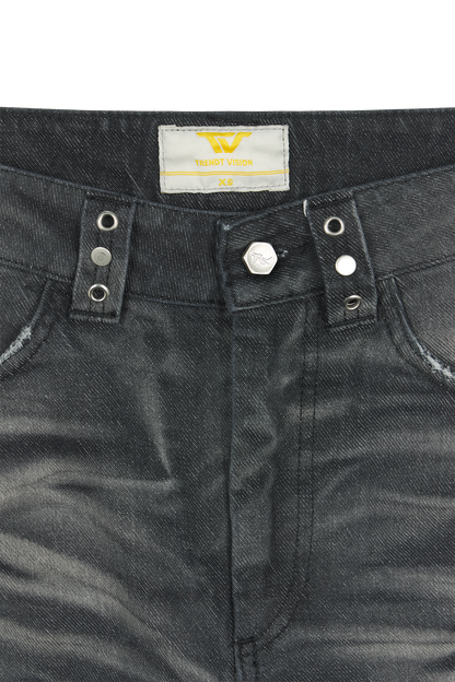 Black Whisker Denim Jeans