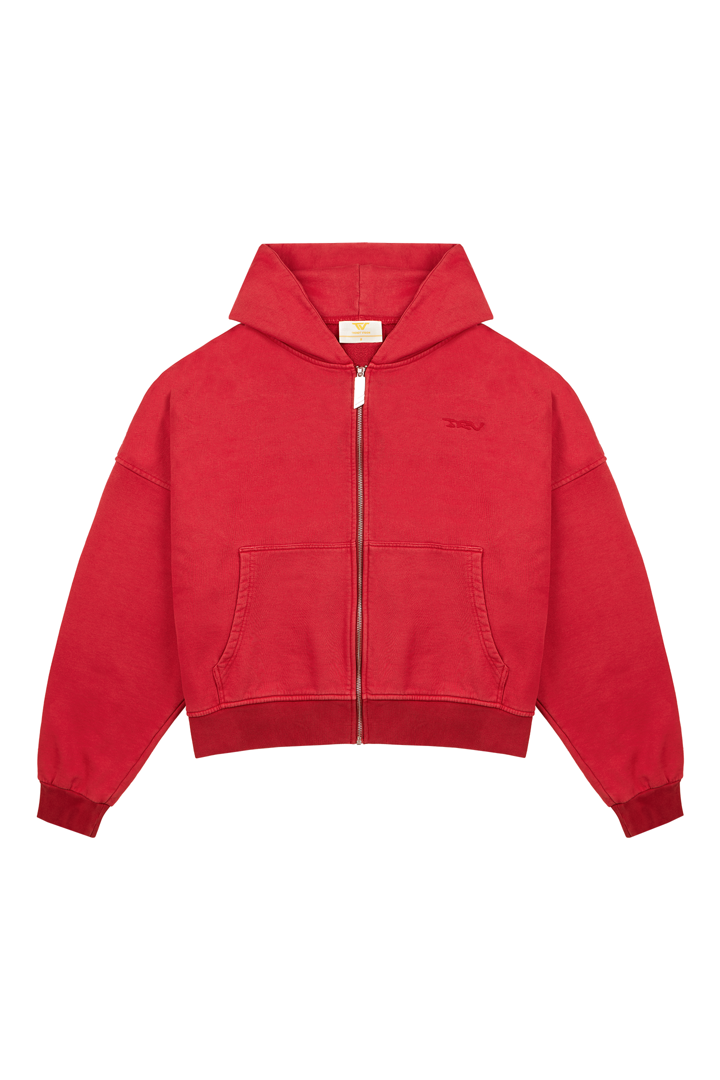 Red Logo Zip Hoodie